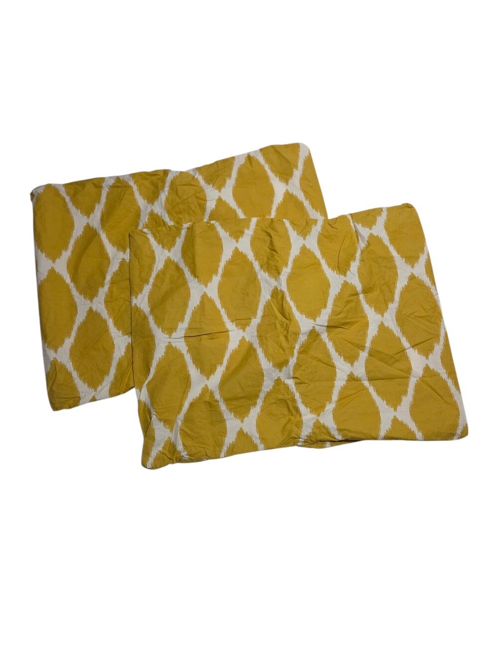 West Elm Yellow Ikat Ogee Organic Cotton Standard Pillow Shams